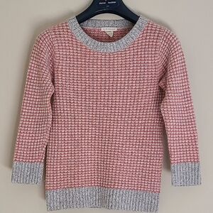 Club Monaco Pink & Gray Textured Knit Crewneck Sweater Size S/P